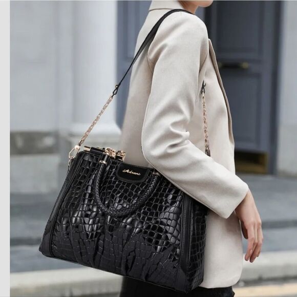 BEBE NATALIE MICRO CROCO  SHOPPER CROSSBODY BAG - Picture 15 of 15